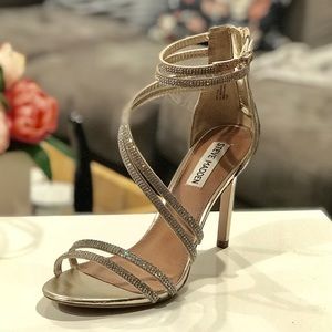 Steve Madden Gold Rhinestone Strappy Heels